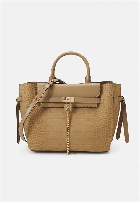 michael kors hamilton camel|Michael Kors leather satchel.